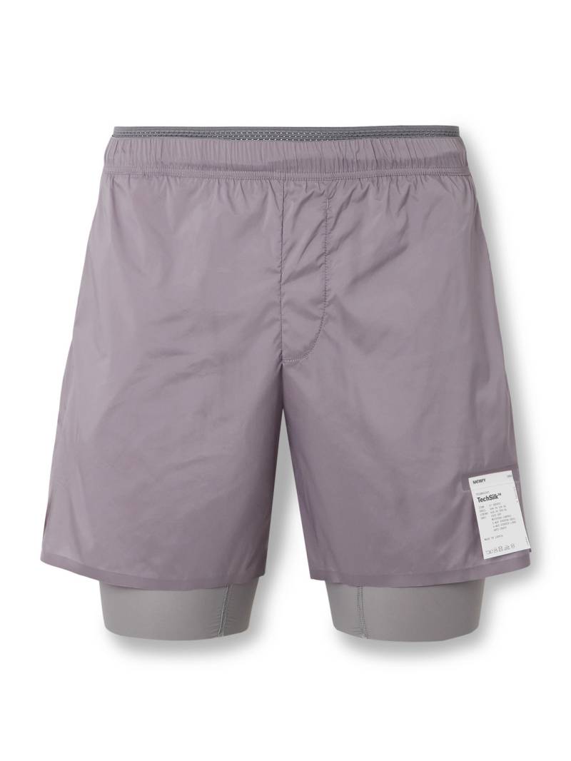 Satisfy - 5" Straight-Leg Layered TechSilk™ and Justice™ Shorts - Men - Purple - M von Satisfy