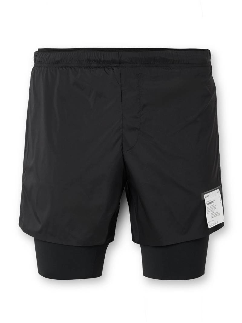 Satisfy - 8" Slim-Fit Layered Techsilk and Justice™ coldblack® Shorts - Men - Black - S von Satisfy
