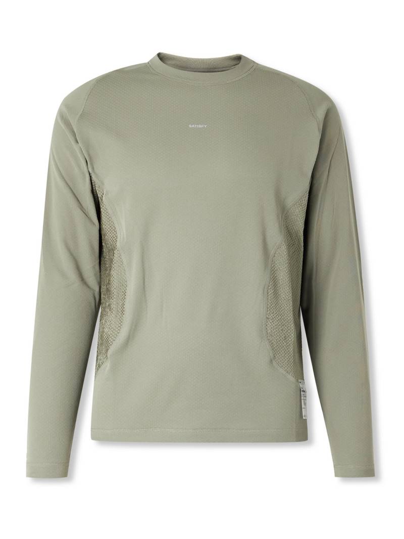 Satisfy - Logo-Appliquéd Ghostfleece™ Octa® Running Top - Men - Green - S von Satisfy