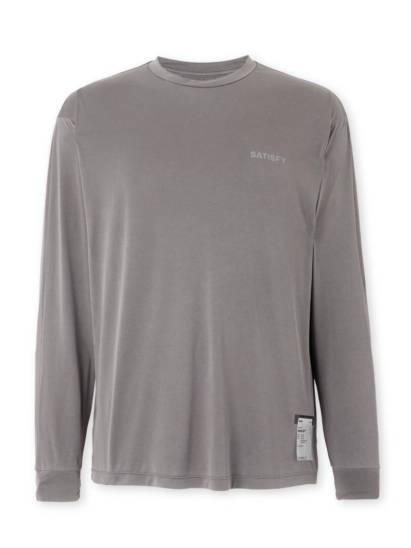Satisfy - Logo-Print Recycled AuraLite™ T-Shirt - Men - Gray - 0 von Satisfy