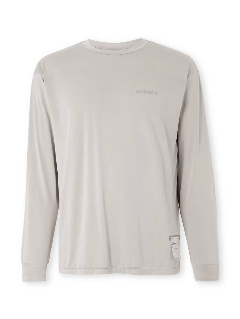 Satisfy - Logo-Print Recycled AuraLite™ T-Shirt - Men - Neutrals - 1 von Satisfy