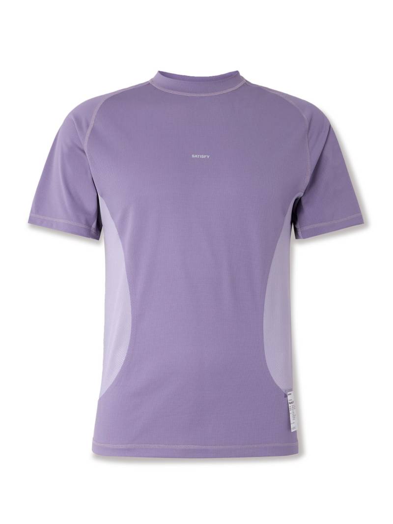 Satisfy - Logo-Print Recycled AuraLite™ Tech T‑Shirt - Men - Purple - 1 von Satisfy