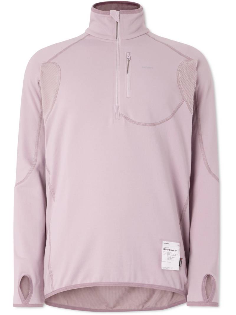 Satisfy - Mesh-Panelled Polartec® Power Grid™ GhostFleece™ Half-Zip Running Top - Men - Purple - 3 von Satisfy