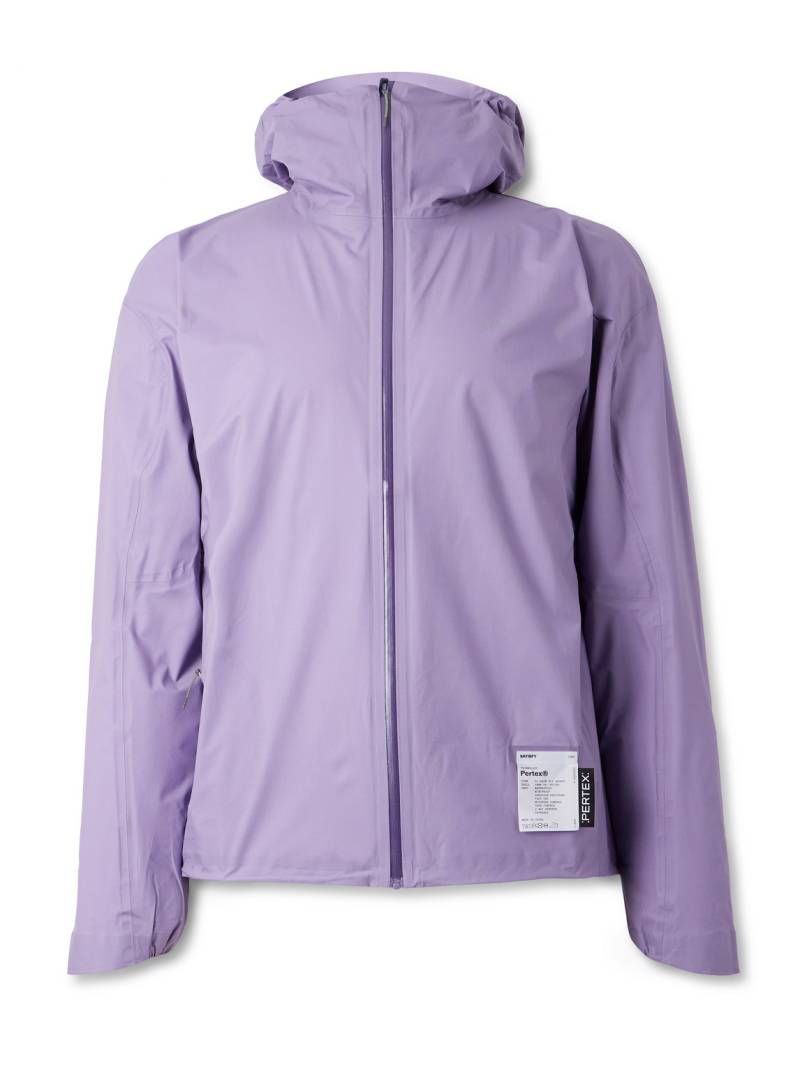 Satisfy - Rain Fly Logo-Print PERTEX® Shield Air Ripstop Hooded Jacket - Men - Purple - 4 von Satisfy