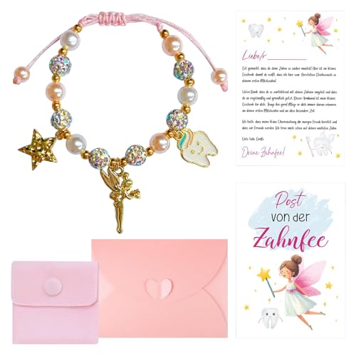 Satiskid Zahnfee Geschenke Mädchen, Zahnfee Geschenk Perlenarmband Milchzahn Überraschung, Bunt Armbänder zum Geburtstag Taufe Weihnachten Mutmacher für Tochter Nichte Patenkind Satiskid Zahnfee Geschenke Mädchen, Zahnfee Geschenk Perlenarmband Milchzahn Überraschung, Bunt Armbänder zum Geburtstag Taufe Weihnachten Mutmacher für Tochter Nichte Patenkind von Satiskid