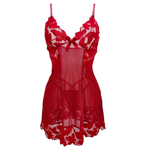Satohom Damen Sexy Transparente Nachthemd Zweiteiliges Set Mesh Florale Dessous Kleid mit G-String Babydoll Push Up Nachtkleid Spitze Durchsichtig Kurz Nachtwäsche Tief V Reizwäsche Negligee Satohom Damen Sexy Transparente Nachthemd Zweiteiliges Set Mesh Florale Dessous Kleid mit G-String Babydoll Push Up Nachtkleid Spitze Durchsichtig Kurz Nachtwäsche Tief V Reizwäsche Negligee von Satohom