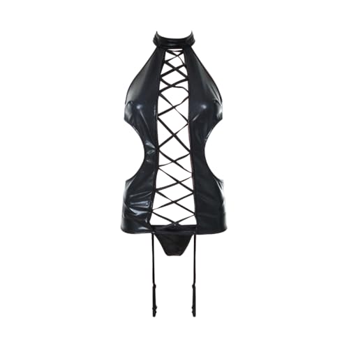 Satohom Weihnachten Damen Sexy Lackleder Bodysuit Minikleid Enges Kleid V-Ausschnitt Bodydoll Unterwäsche Mesh Wetlook Partykleid Schnürung Ärmelloses Neckholder Kurzer Bodycon Figurbetonte Kleider Satohom Weihnachten Damen Sexy Lackleder Bodysuit Minikleid Enges Kleid V-Ausschnitt Bodydoll Unterwäsche Mesh Wetlook Partykleid Schnürung Ärmelloses Neckholder Kurzer Bodycon Figurbetonte Kleider von Satohom
