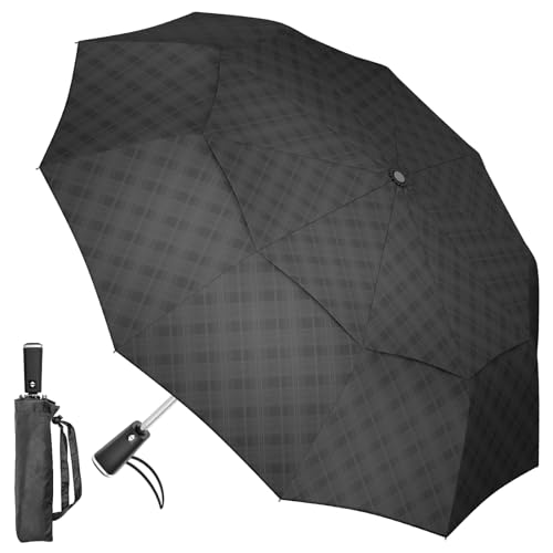 Satol 137 cm großer Golfschirm, winddicht, 10 Rippen, automatisches Öffnen/Schließen, Übergröße, Doppeldach, tragbar, faltbar, Reise-Regenschirm, UPF 50+, Sonne und Regen, kompakte, leichte Satol 137 cm großer Golfschirm, winddicht, 10 Rippen, automatisches Öffnen/Schließen, Übergröße, Doppeldach, tragbar, faltbar, Reise-Regenschirm, UPF 50+, Sonne und Regen, kompakte, leichte von Satol