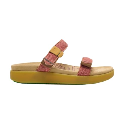 Satorisan - Kae Linen - Sandalen Damen - Flache Leder und Leinen Sandalen Bequem, Nachhaltig und Dauerhaft - Farbe Smoky Pink - Größe 37 von Satorisan