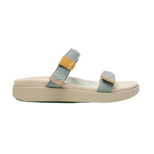 Satorisan - Kae Linen - Sandalen Damen - Flache Leder und Leinen Sandalen Bequem, Nachhaltig und Dauerhaft - Farbe Vergri - Größe 39 von Satorisan