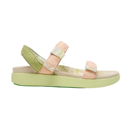 Satorisan - Kona Linen - Sandalen Damen - Flache Leder und Leinen Sandalen Bequem, Nachhaltig und Dauerhaft - Farbe Creamy Peach - Größe 39 von Satorisan