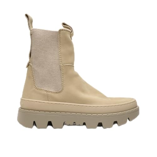 Satorisan - High-top Damen - Unalome Elastics Premium - Vintage Leder Stiefel Bequem, Nachhaltig und Dauerhaft - Farbe String - Größe 37 von Satorisan