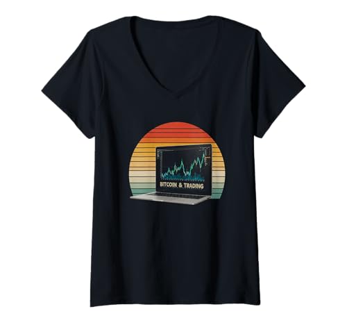 Damen trading trader sats blockchain finance geldmarkt bitcoin T-Shirt mit V-Ausschnitt von Satoshis Fashion: The Bitcoin only Store