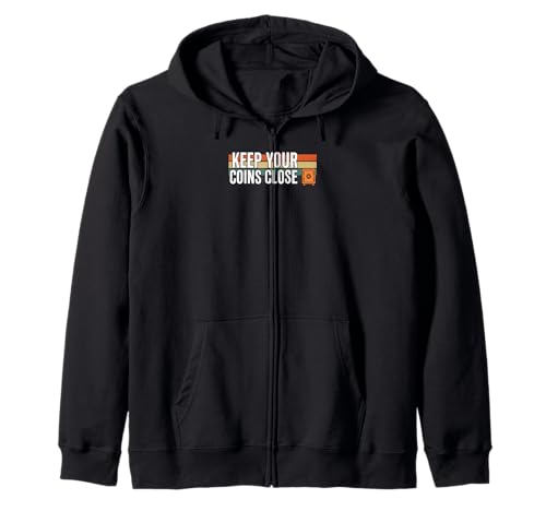 Keep Your Coins Close, sichere private Geldbörse, Krypto-Bitcoin Kapuzenjacke von Satoshis Fashion: The Bitcoin only Store