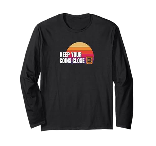 Keep Your Coins Close, sichere private Geldbörse, Krypto-Bitcoin Langarmshirt von Satoshis Fashion: The Bitcoin only Store