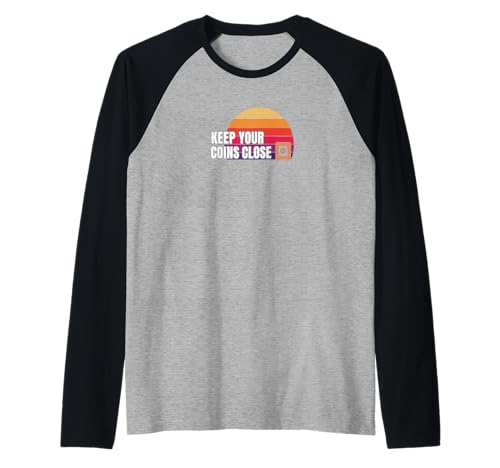 Keep Your Coins Close, sichere private Geldbörse, Krypto-Bitcoin Raglan von Satoshis Fashion: The Bitcoin only Store