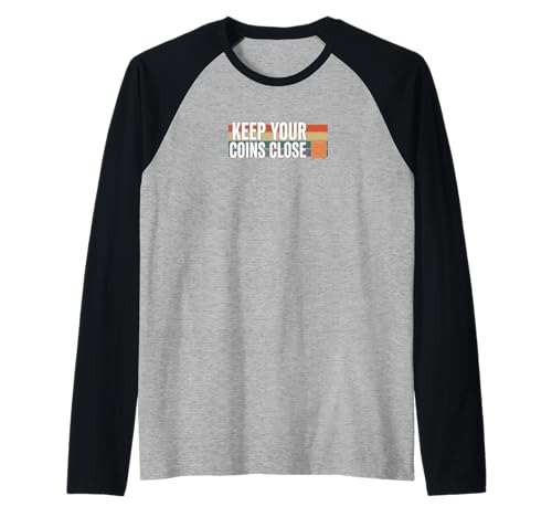 Keep Your Coins Close, sichere private Geldbörse, Krypto-Bitcoin Raglan von Satoshis Fashion: The Bitcoin only Store