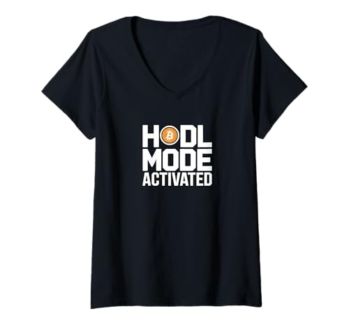 Damen HODL-Modus aktiviert Crypto Bitcoin Blockchain Crypto Trader T-Shirt mit V-Ausschnitt Damen HODL-Modus aktiviert Crypto Bitcoin Blockchain Crypto Trader T-Shirt mit V-Ausschnitt von Sats Stacker Threads