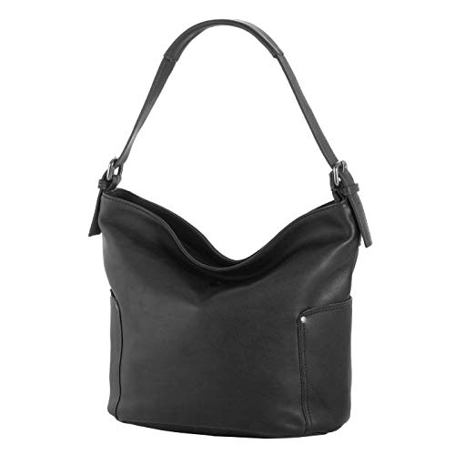 Sattlers & Co. Umhängetasche The Polish Abelia XL Beuteltasche Umhängetasche Leder Handtasche für Damen Vintage Schultertasche (schwarz) von Sattlers & Co.