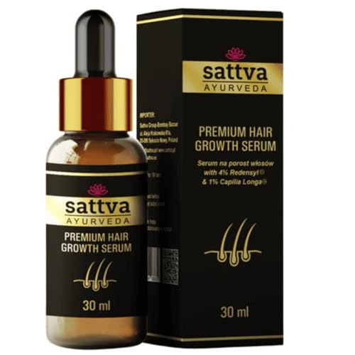 Sattva Ayurveda Premium Hair Growth Serum- Haarwachstum Serum für Frauen und Männer. Innovative Haarwuchsmittel beschleunigen Haarwachstum und wirken gegen Haarausfall mit Rosmarin-Extrakt, Redensyl® von Sattva Ayurveda