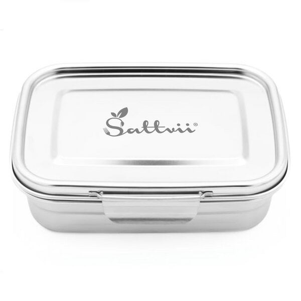 Sattvii® Klimaneutrale Premium Edelstahl-Brotdose | Bento Box & Lunchbox mit herausnehmbaren Trennwänden von Sattvii®