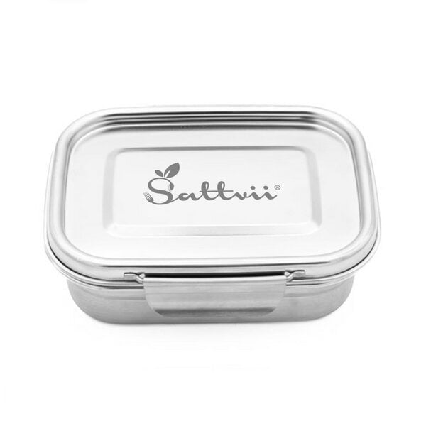 Sattvii® Klimaneutrale Premium Edelstahl-Brotdose | Bento Box & Lunchbox mit herausnehmbaren Trennwänden von Sattvii®