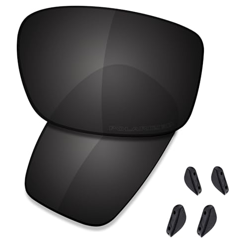 SAUCER Premium Ersatzgläser und Nasenpads für Oakley Straightlink OO9331 | Straightlink Low Bridge Fit OO9336 Sonnenbrille High Defense - Carbon Black Polarisiert von Saucer