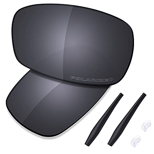 Saucer Hochwertige Ersatzgläser und Gummi-Sets für Oakley Crosshair 2.0 OO4044 Sonnenbrille, Schild, schwarz, polarisiert, Einheitsgröße von Saucer
