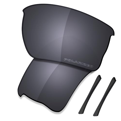 Saucer Hochwertige Ersatzgläser und Ohrsocken für Oakley Quarter Jacket OO9200 Sonnenbrille, Schild, schwarz, polarisiert, Einheitsgröße von Saucer