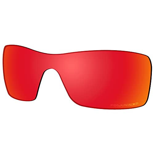 Saucer Premium Ersatzgläser für Oakley Batwolf OO9101 Sonnenbrillen High Definition - Fire Red Polarisiert von Saucer