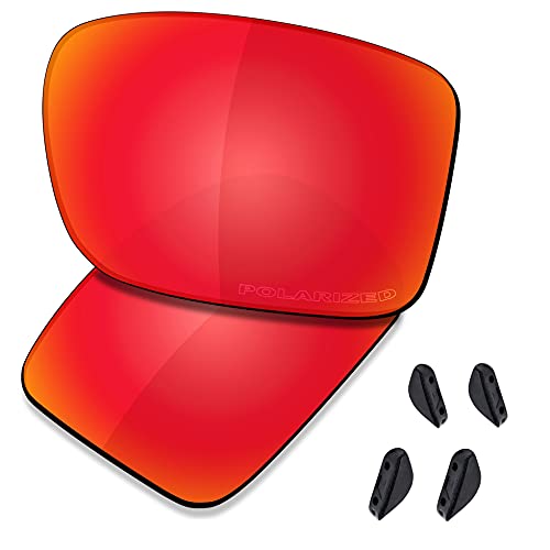 Saucer Premium Ersatzgläser für Oakley Double Edge OO9380 Sonnenbrillen High Defense - Fire Red Polarisiert von Saucer