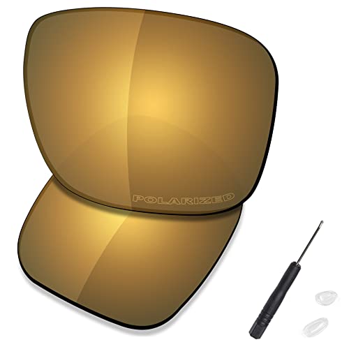 Saucer Premium Ersatzgläser für Oakley Holbrook Metal OO4123 Sonnenbrille, High Definition – Bronze Gold polarisiert, Einheitsgröße von Saucer