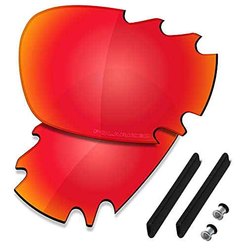 Saucer Premium Ersatzgläser für Oakley Jawbone Vented Racing Jacket Sonnenbrillen High Defense - Fire Red Polarisiert von Saucer