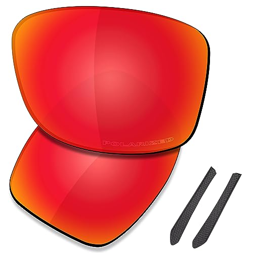 Saucer Premium Ersatzgläser für Oakley Jupiter Squared OO9135 Sonnenbrillen High Definition - Fire Red Polarisiert von Saucer