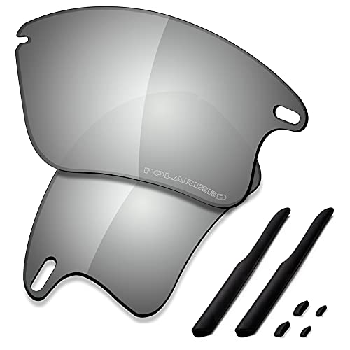 Saucer Premium-Ersatzgläser und Gummi-Kits für Oakley Fast Jacket XL OO9156 Sonnenbrillen High Defense - Chrome Metal Polarisiert von Saucer