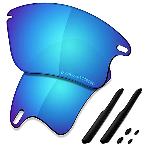 Saucer Premium-Ersatzgläser und Gummi-Kits für Oakley Fast Jacket XL OO9156 Sonnenbrillen High Defense - Glacier Blue Polarisiert von Saucer