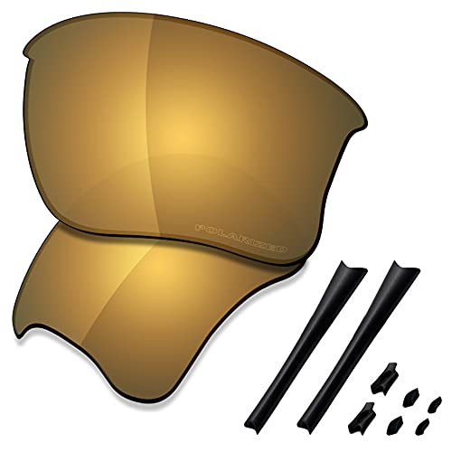 Saucer Premium-Ersatzgläser und Gummi-Kits für Oakley Flak Jacket XLJ OO9009 Sonnenbrillen High Defense - Bronze Gold Polarized von Saucer