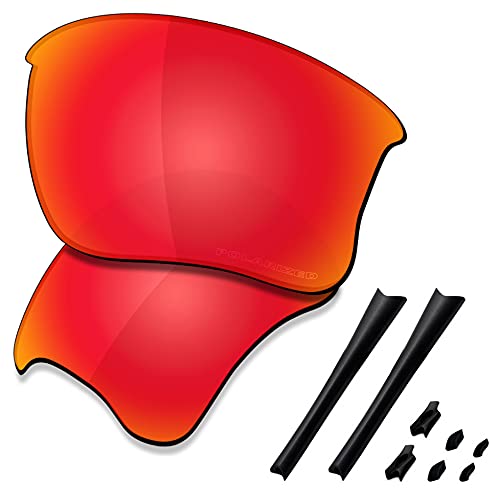 Saucer Premium-Ersatzgläser und Gummi-Kits für Oakley Flak Jacket XLJ OO9009 Sonnenbrillen High Defense - Fire Red Polarized von Saucer