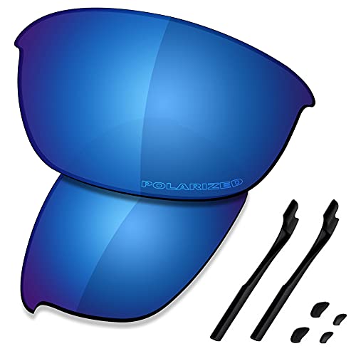 Saucer Premium-Ersatzgläser und Gummi-Kits für Oakley Half Jacket 2.0 OO9144 Sonnenbrillen High Defense - Midnight Blue Polarisiert von Saucer