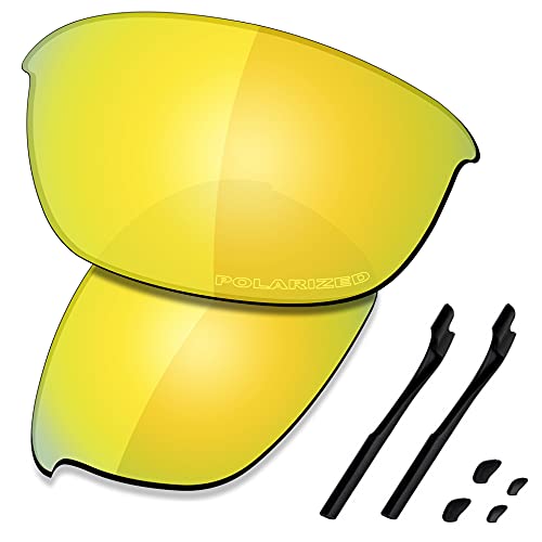 Saucer Premium-Ersatzgläser und Gummi-Kits für Oakley Half Jacket 2.0 OO9144 Sonnenbrillen High Definition - 24K Gold Polarisiert von Saucer