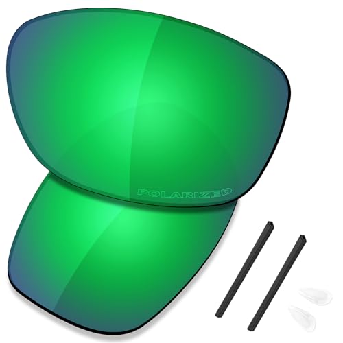 Saucer Premium Ersatzgläser & Gummi-Sets für Oakley Conductor 8 OO4107 Sonnenbrille, High Definition - Jade Green Polarized, Einheitsgröße von Saucer