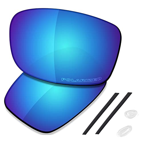 Saucer Premium Ersatzgläser und Gummi-Sets für Oakley Gauge 8 M OO4124-57 mm Sonnenbrille, High Definition - Glacier Blue Polarized, Einheitsgröße von Saucer