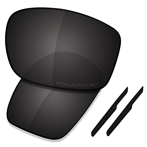 Saucer Premium Ersatzgläser & Gummi-Sets für Oakley Siphon OO9429 Sonnenbrille, High Definition - Carbon Black Polarized, Einheitsgröße von Saucer