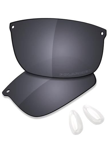 Saucer Premium Ersatzgläser und Nasenpads für Oakley Carbon Blade OO9174 Sonnenbrille, Schild, schwarz, polarisiert, Einheitsgröße von Saucer
