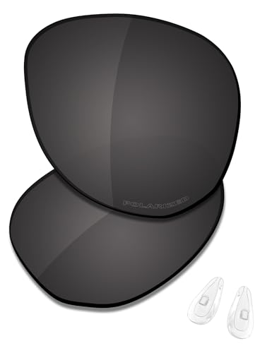 Saucer Premium Ersatzgläser und Nasenpads für Oakley Contrail OO4147 Sonnenbrille, Carbon-Schwarz, polarisiert, Einheitsgröße von Saucer