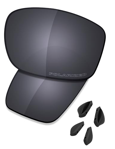 Saucer Premium Ersatzgläser und Nasenpads für Oakley Holston OO9334 Sonnenbrille, Schild, schwarz, polarisiert, Einheitsgröße von Saucer