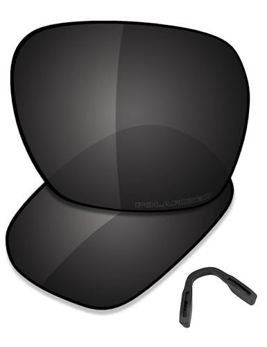 Saucer Premium Ersatzgläser und Nasenpads für Oakley Parlay OO4143 Sonnenbrille, Carbon-Schwarz, polarisiert, Einheitsgröße von Saucer