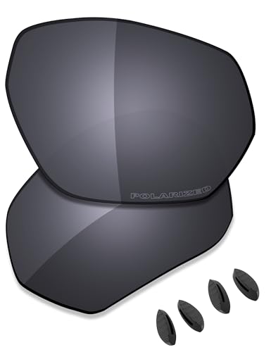 Saucer Premium Ersatzgläser und Nasenpads für Oakley Plazma OO9019 | Plazma Asian Fit OO9019A Sonnenbrille, Schild, schwarz, polarisiert, Einheitsgröße von Saucer