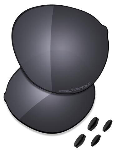 Saucer Premium Ersatzgläser und Nasenpads für Oakley Spindrift OO9474 Sonnenbrille, Schild, schwarz, polarisiert, Einheitsgröße von Saucer