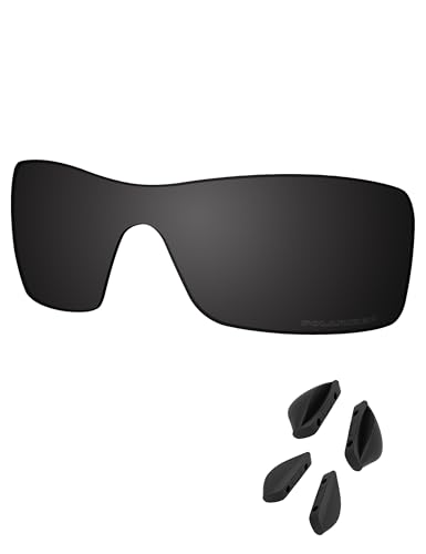 Saucer Premium Ersatzgläser und Nasenpads für Oakley Straightback OO9411 Sonnenbrille, Carbon-Schwarz, polarisiert, Einheitsgröße von Saucer
